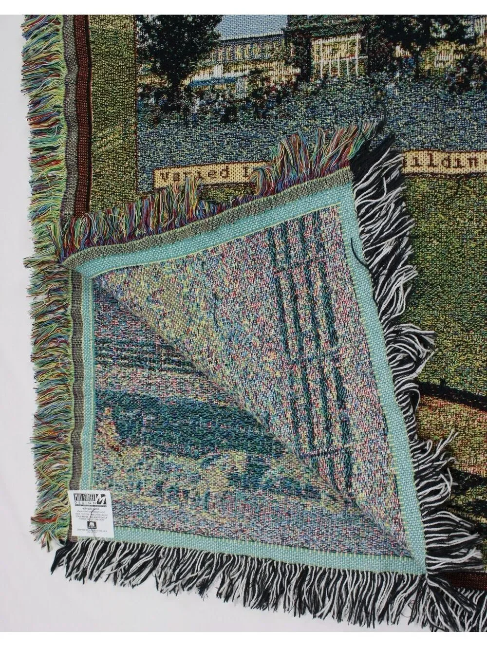 Vintage Iowa State Fair Throw Blanket Mill Street Design 100% Cotton Woven USA